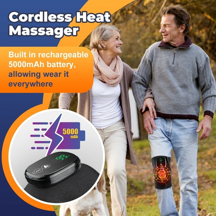 Electric Knee Massager with Heat – Vibration Joint Wrap for Knee, Elbow & Shoulder