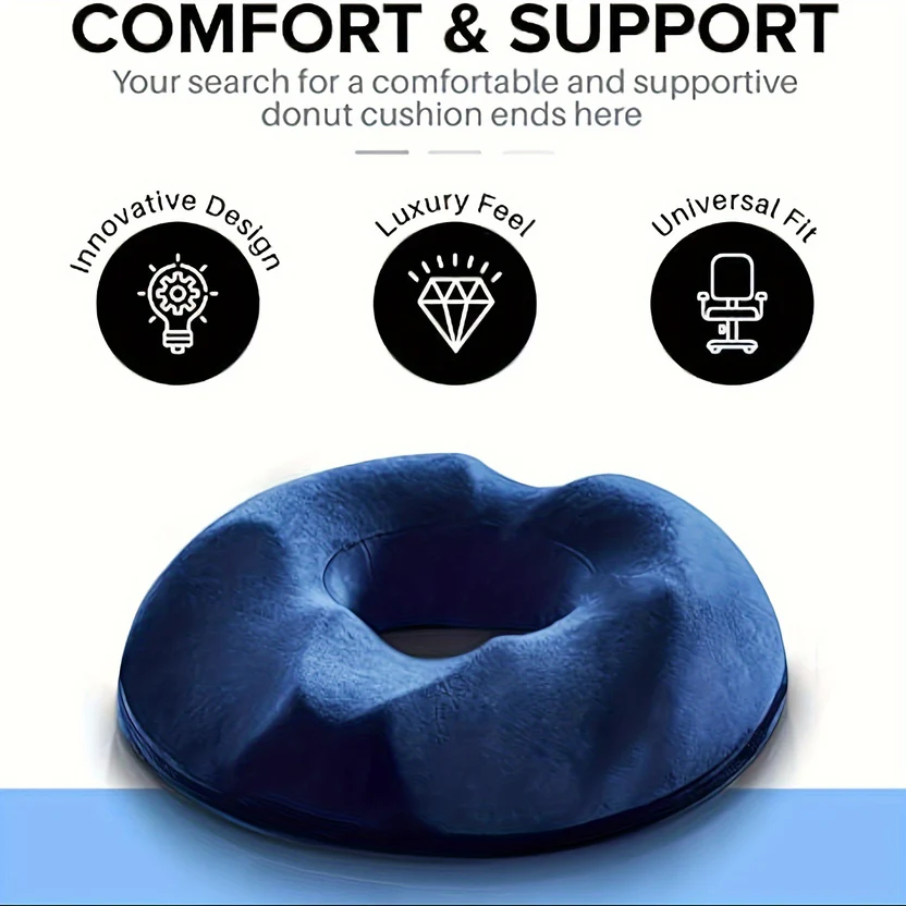 Donut Memory Foam Cushion – Orthopedic Relief for Sitting Comfort