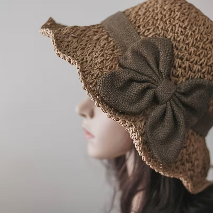 Elegant Straw Sun Hat – Chic Summer Style with Bow