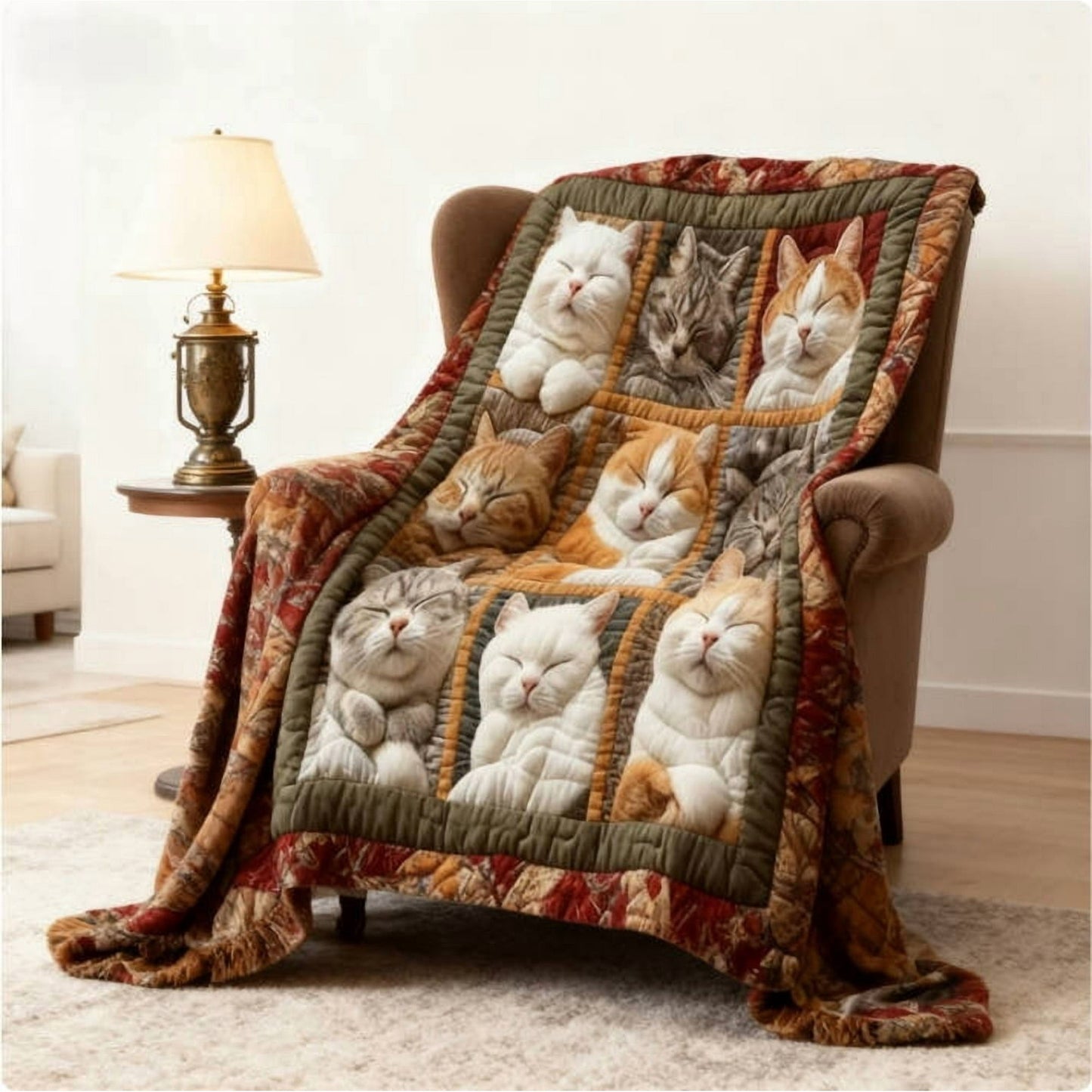 Super Soft 3D Cat Printed Flannel Blanket – Warm & Cozy Home Throw