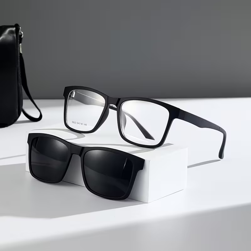 5 in 1 Magnetic Clip On Sunglasses – Polarized Interchangeable Eyewear