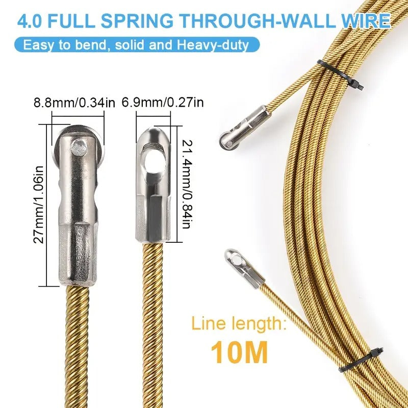 Spring Steel 15M Electrical Wire Fishing Tool – 4mm Cable Puller