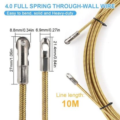 Spring Steel 15M Electrical Wire Fishing Tool – 4mm Cable Puller