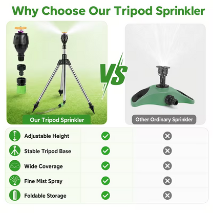 Telescoping Tripod Garden Sprinkler – Large Coverage