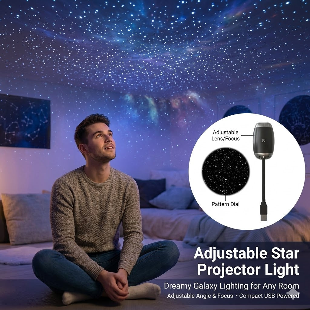 Adjustable Star Projector Light – Dreamy Galaxy Lighting for Any Room