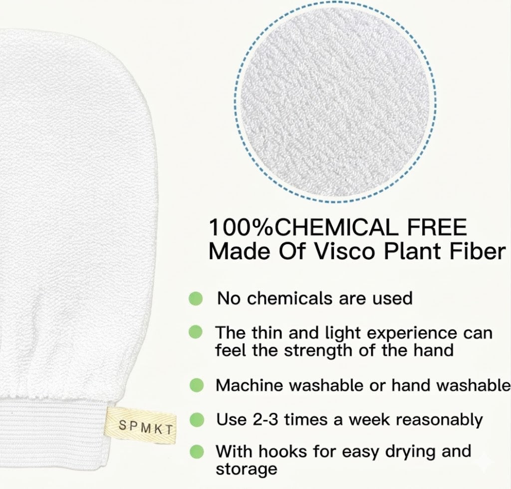 Silk PVA Shower Scrub Gloves – Gentle Facial & Body Exfoliating Bath Mitt