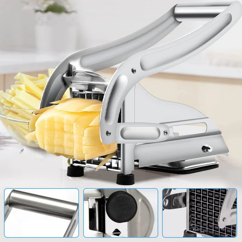 Stainless Steel French Fry Cutter – Manual Potato & Vegetable Slicer