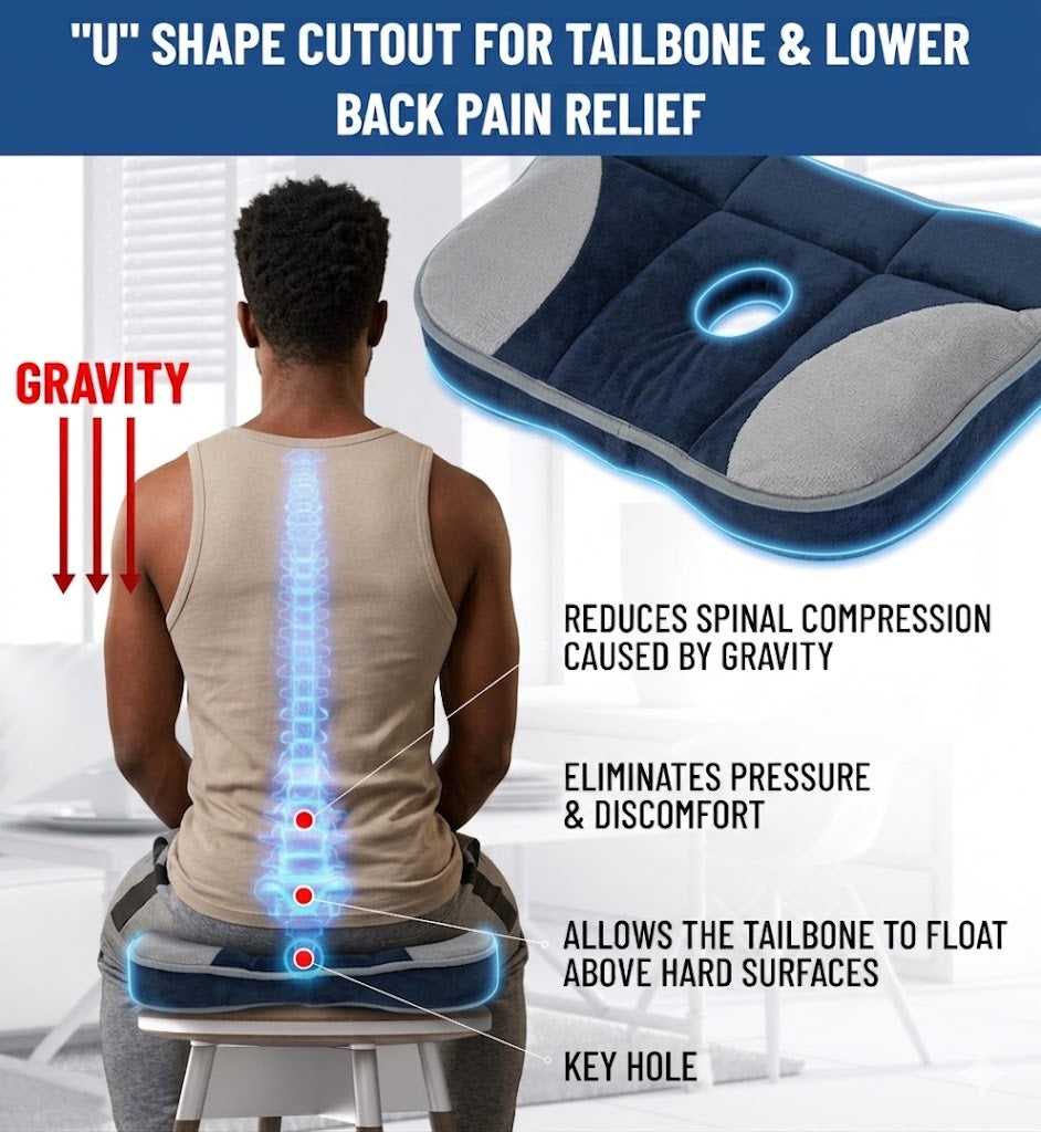 Orthopedic Coccyx Cushion – Comfort Support for Seat, Floor & Car
