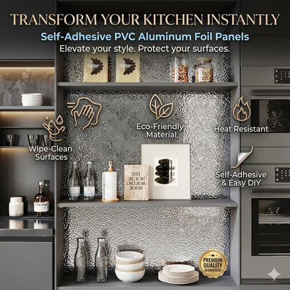 Self Adhesive Aluminum Foil Wall Panels – Waterproof Kitchen Backsplash Stickers