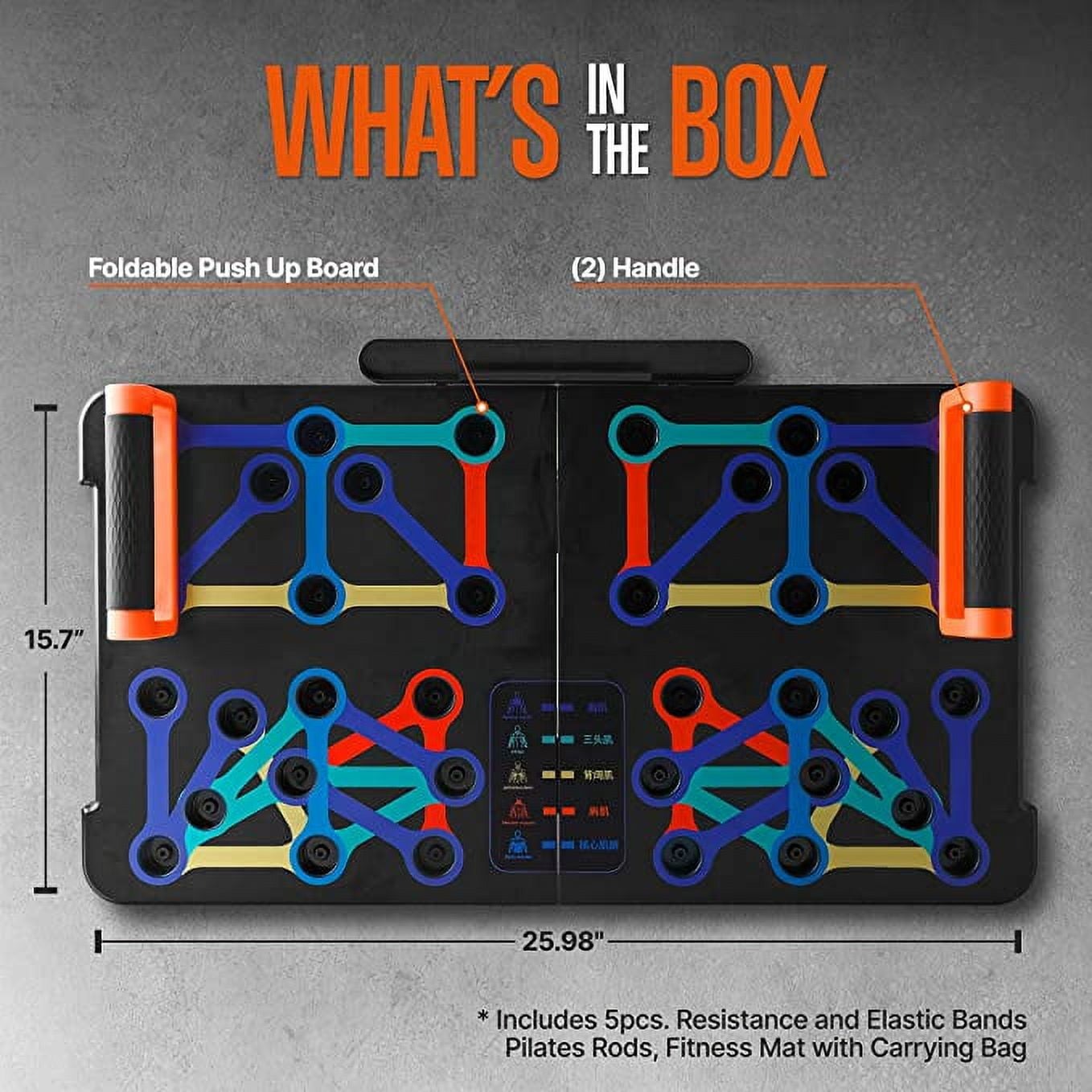 Foldable Push-Up Board System – Portable Gym Training Equipment