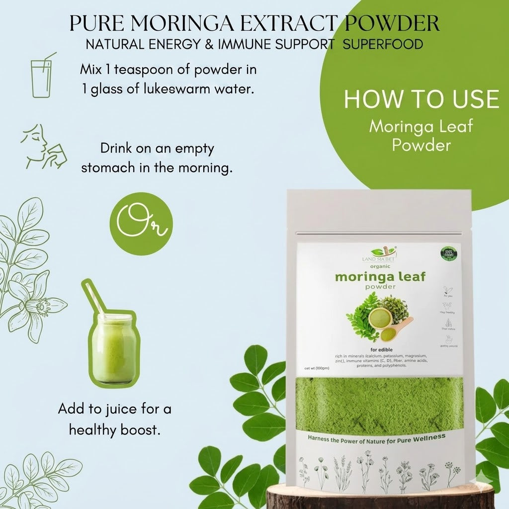Pure Moringa Extract Powder – Natural Energy & Immune Support Superfood