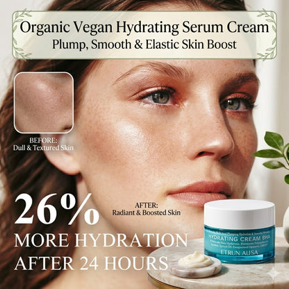 Organic Vegan Hydrating Serum Cream – Plump, Smooth & Elastic Skin Boost