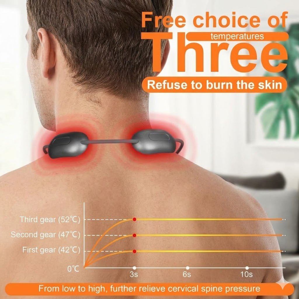 Smart EMS Heated Neck Massager – Portable Pain Relief & Relaxation
