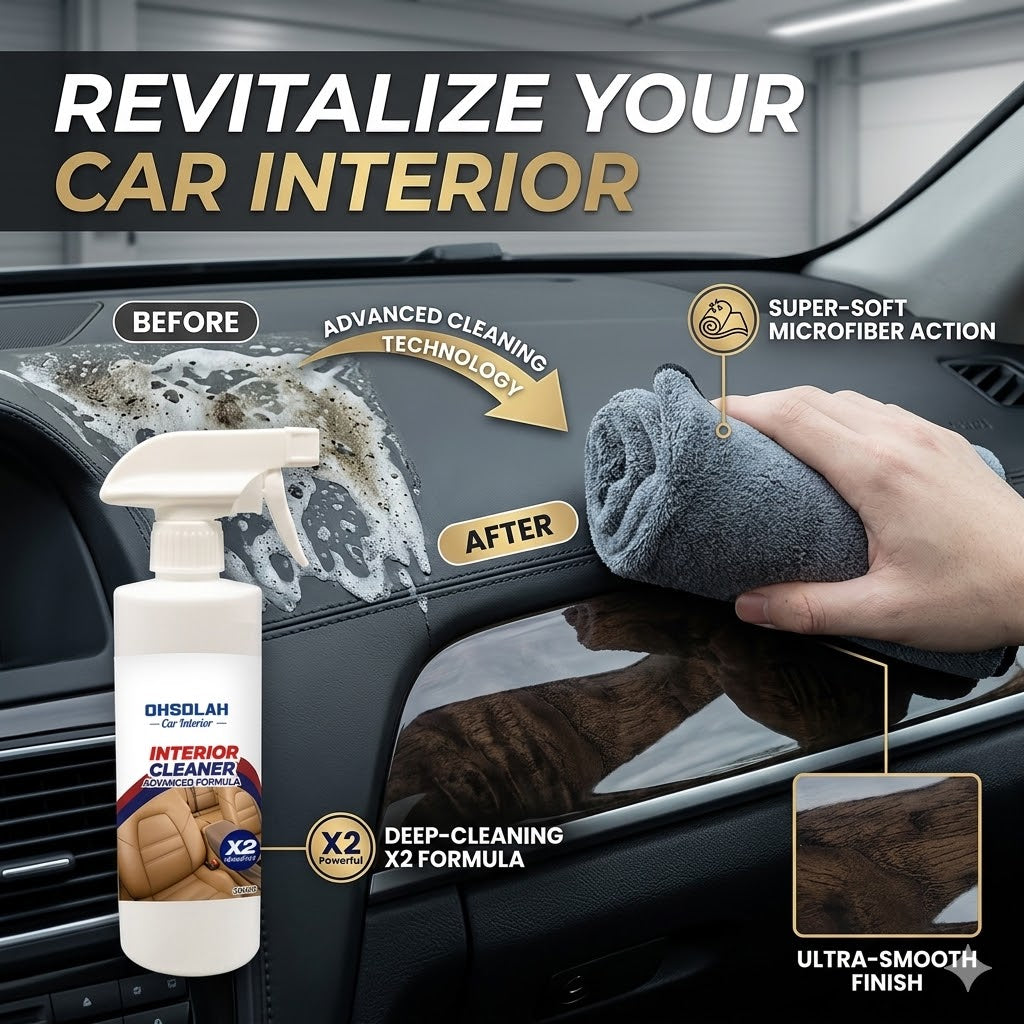 All in One Car Interior Cleaner & Polish – Waterless Cleaning & Leather Care Solution