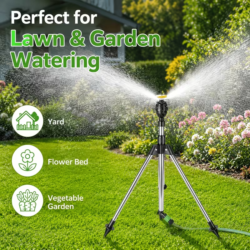 Telescoping Tripod Garden Sprinkler – Large Coverage