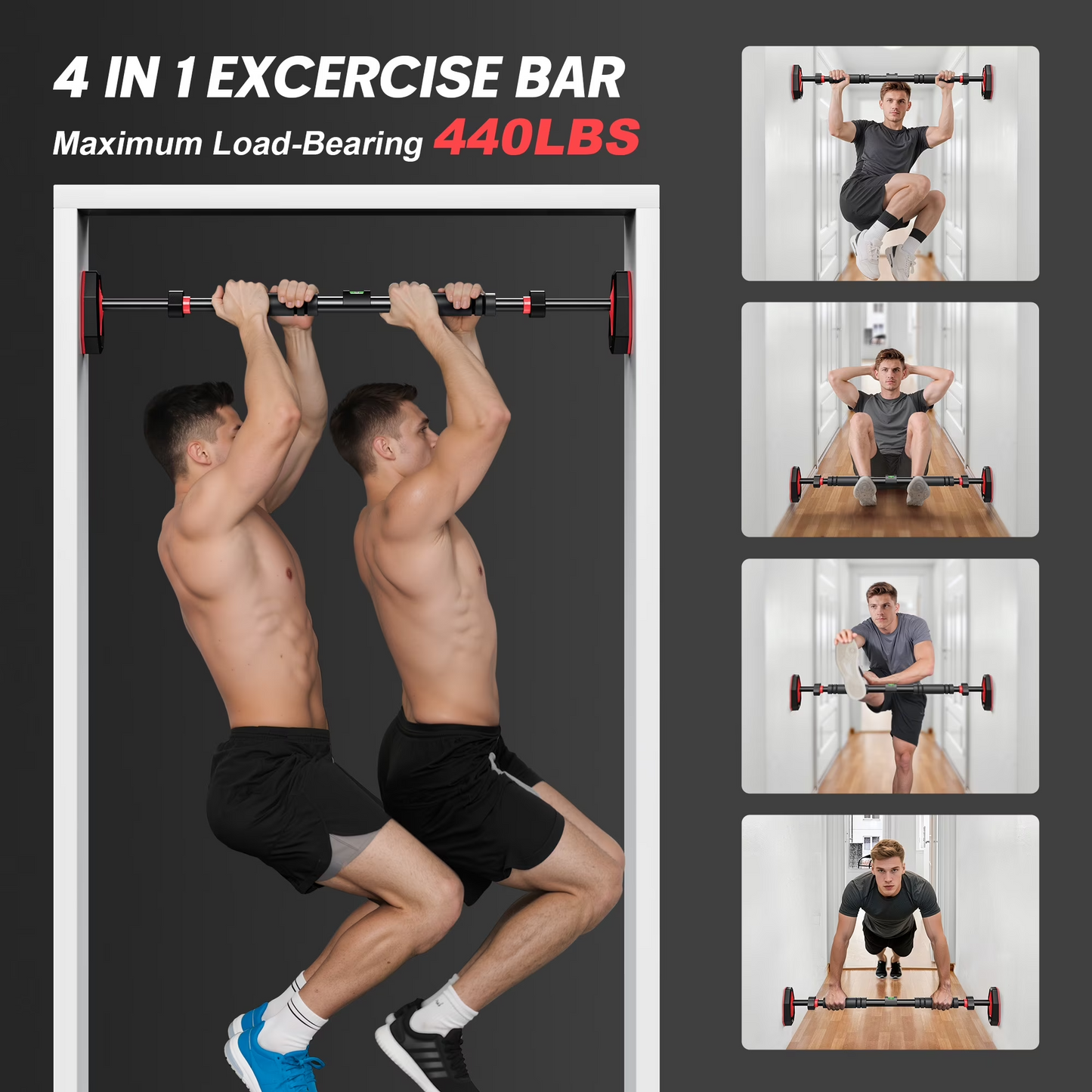 Heavy Duty Adjustable Pull Up Bar – Home Gym Strength Trainer