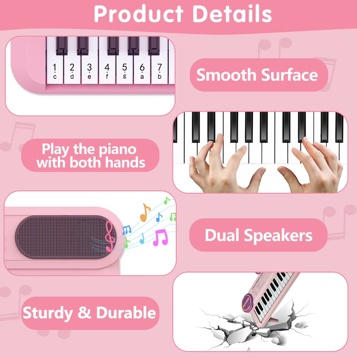 Kids Piano Keyboard – Fun Learning Musical Toy with Microphone