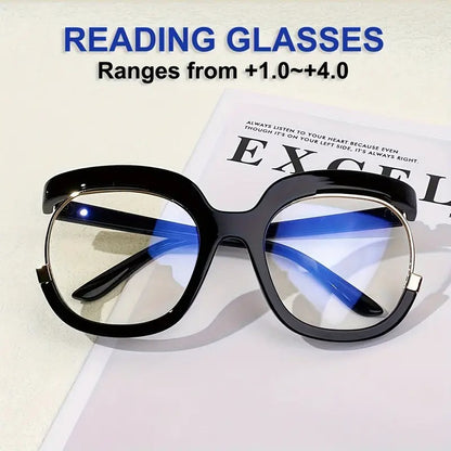 Y2K Style Full Frame Glasses – Clear Round Lenses, Large Size, Unisex Fashion