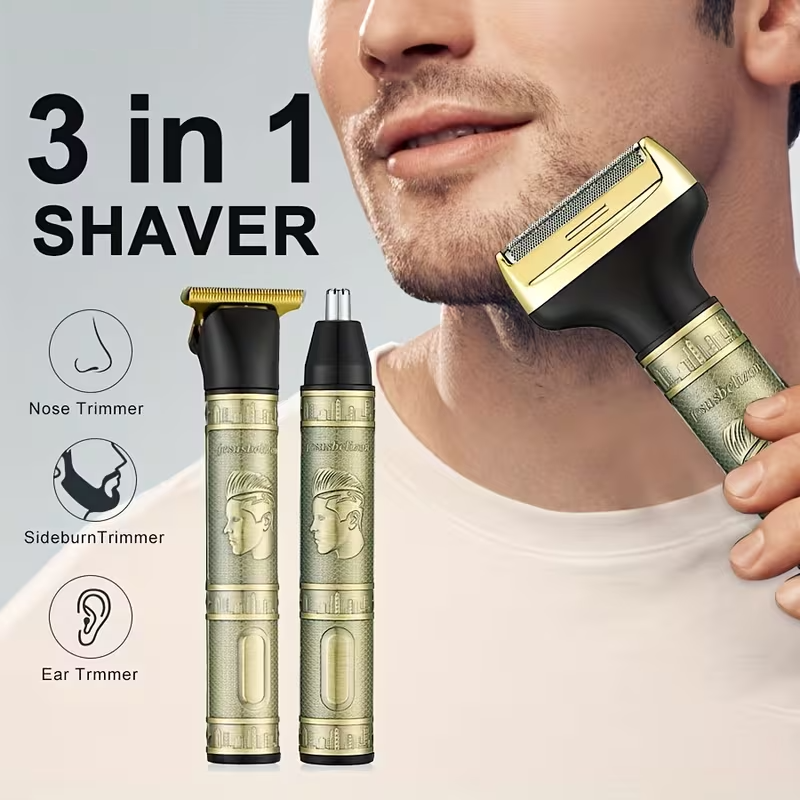 4-in-1 Rechargeable Men’s Trimmer – Ear, Nose, Eyebrow & Sideburn Groomer