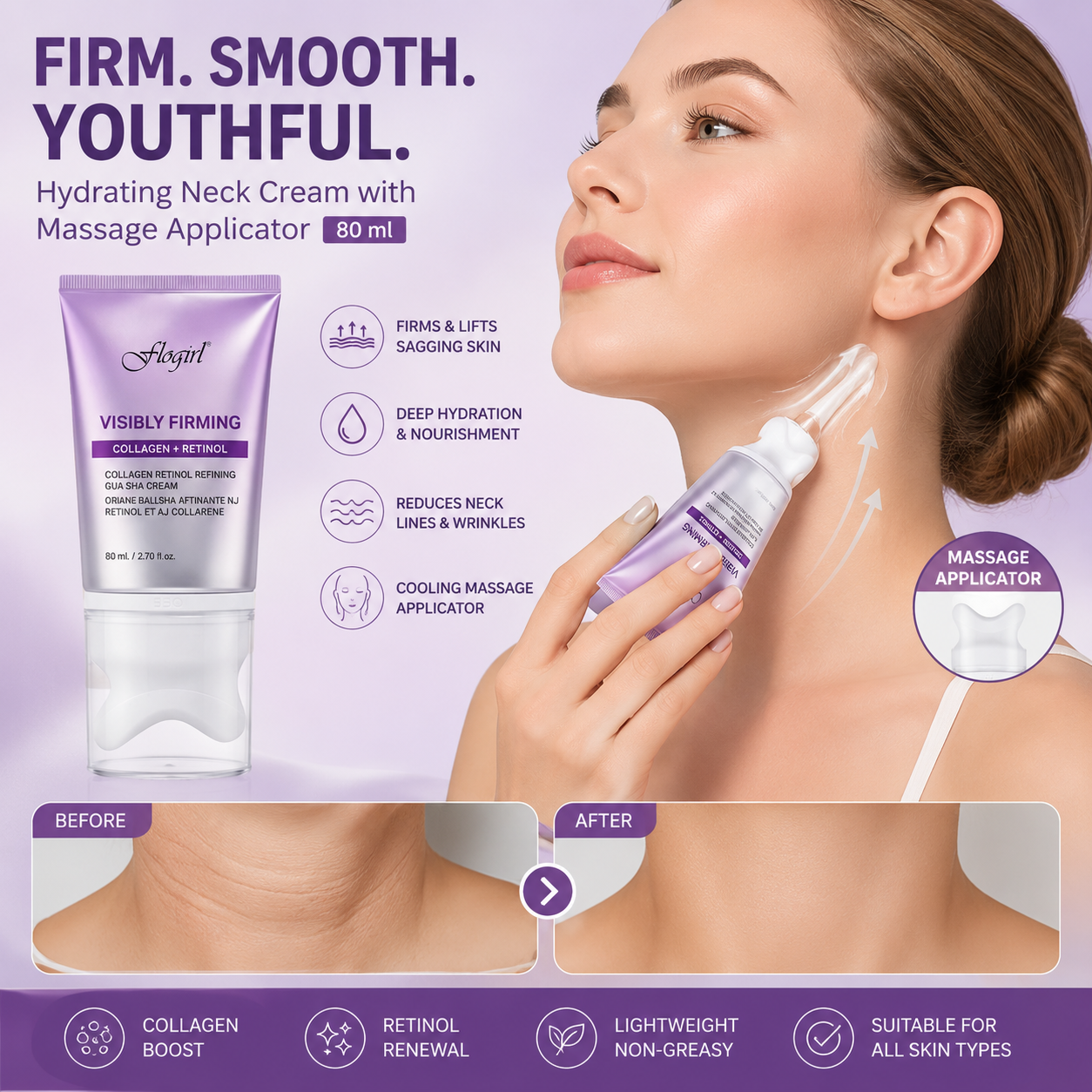 Hydrating Neck Cream with Massage Applicator