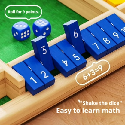 Wooden Chess Set with Shut Box Dice – Classic Educational Family Board Game