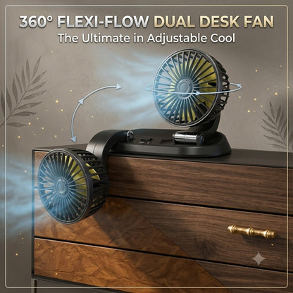 Dual Head Car Cooling Fan – Speed Rotating Vehicle Fan with Cigarette Lighter Plug