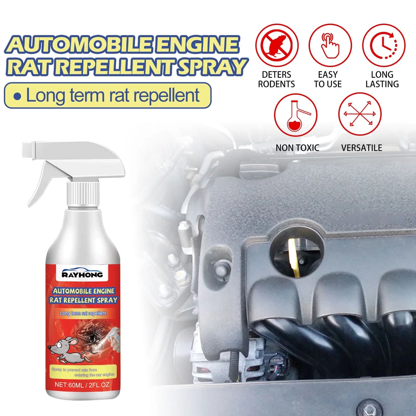 Rat and Mouse Repellent Spray for Automobile
