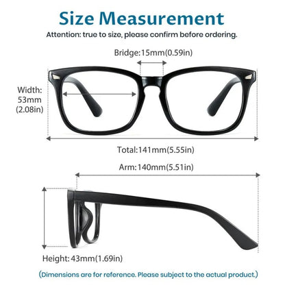 Square Black Anti-Blue Light Eyeglasses