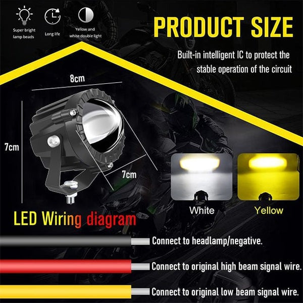 LED Laser Projector – High Beam Light for Cars & Bikes
