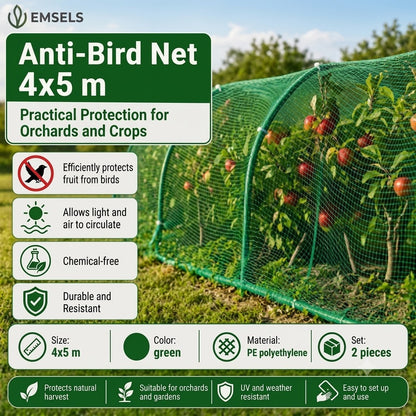 Polyethylene Bird & Insect Protection Net – Garden, Pond & Fruit Tree Protective Cover Roll