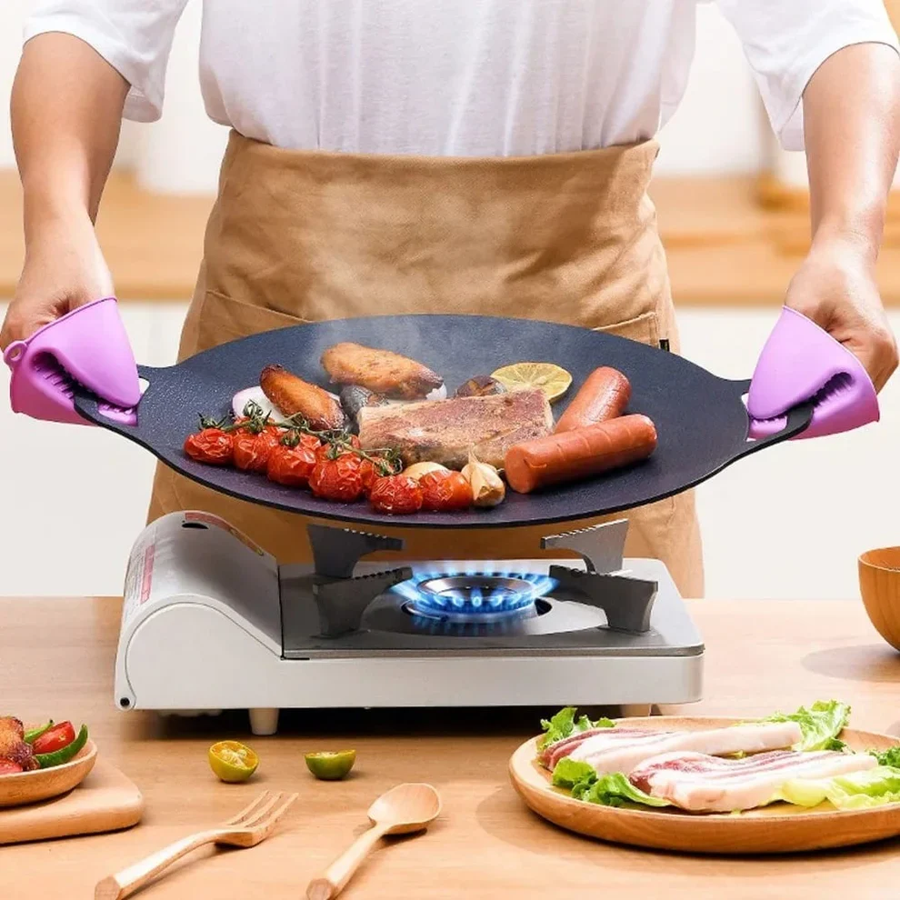 Outdoor Iron BBQ Grill Pan – Korean Style Portable Teppanyaki Plate