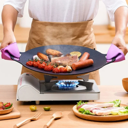 Outdoor Iron BBQ Grill Pan – Korean Style Portable Teppanyaki Plate