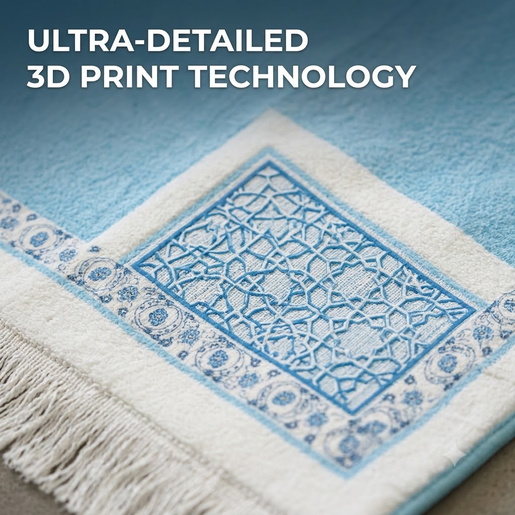Mosque Inspired Prayer Mat – Elegant 3D Printed Soft Fabric Prayer Rug