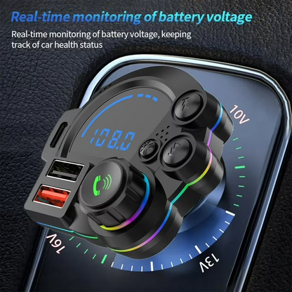 Universal Dual Port Car FM Bluetooth Transmitter – Wireless Music, Hands-Free Calling &  Dual USB Charger