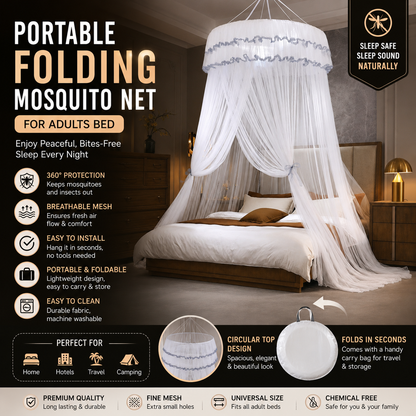 Portable Folding Mosquito Net for Adults Bed