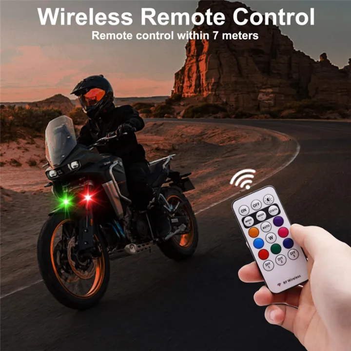 Wireless Remote Control LED Warning Lights – Universal Flashing Navigation Lights for Vehicles