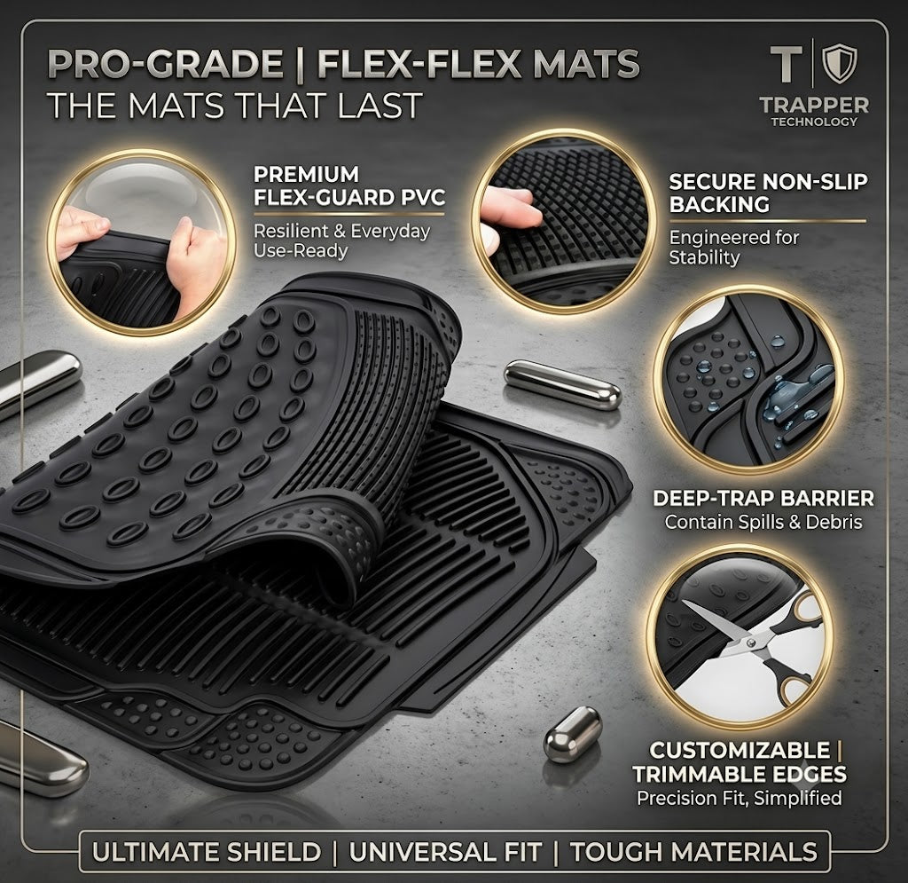 Luxury Anti-Slip Car Floor Mats – Waterproof Universal Fit PVC & XPE Car Mat Set