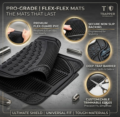 Luxury Anti-Slip Car Floor Mats – Waterproof Universal Fit PVC & XPE Car Mat Set