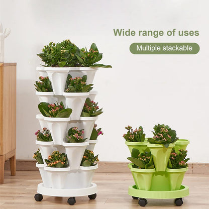 3D Vertical Stackable Flower Pots — Strawberry & Plant Tower