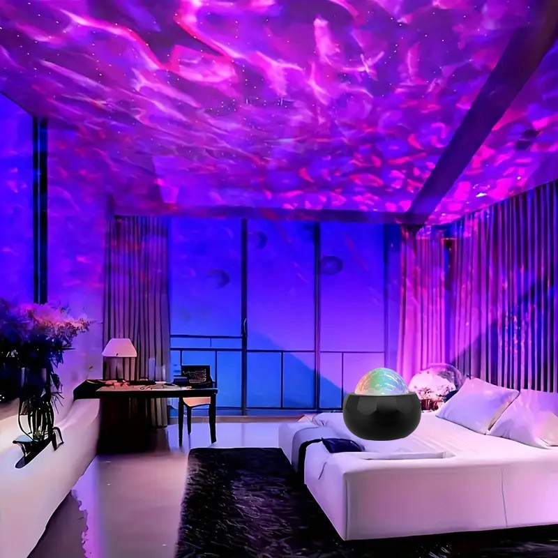 Northern Lights Star Projector – Rainbow Water Ripple Galaxy Night Light