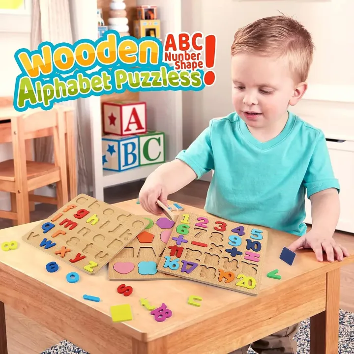 Montessori Wooden Learning Board – Alphabet, Numbers & Hand-Eye Coordination Toy