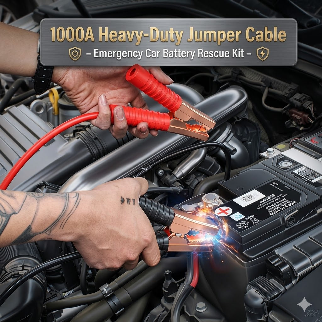 1000A Heavy Duty Jumper Cable – Emergency Car Battery Rescue Kit