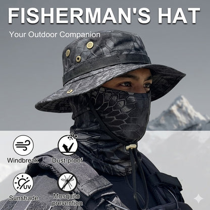Tactical Camouflage Bucket Hat Set – Outdoor Sun Protection Camo Hat
