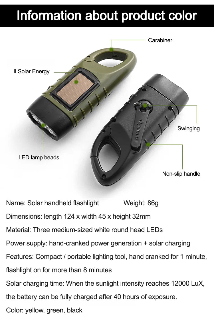 Outdoor Solar Powered Flashlight