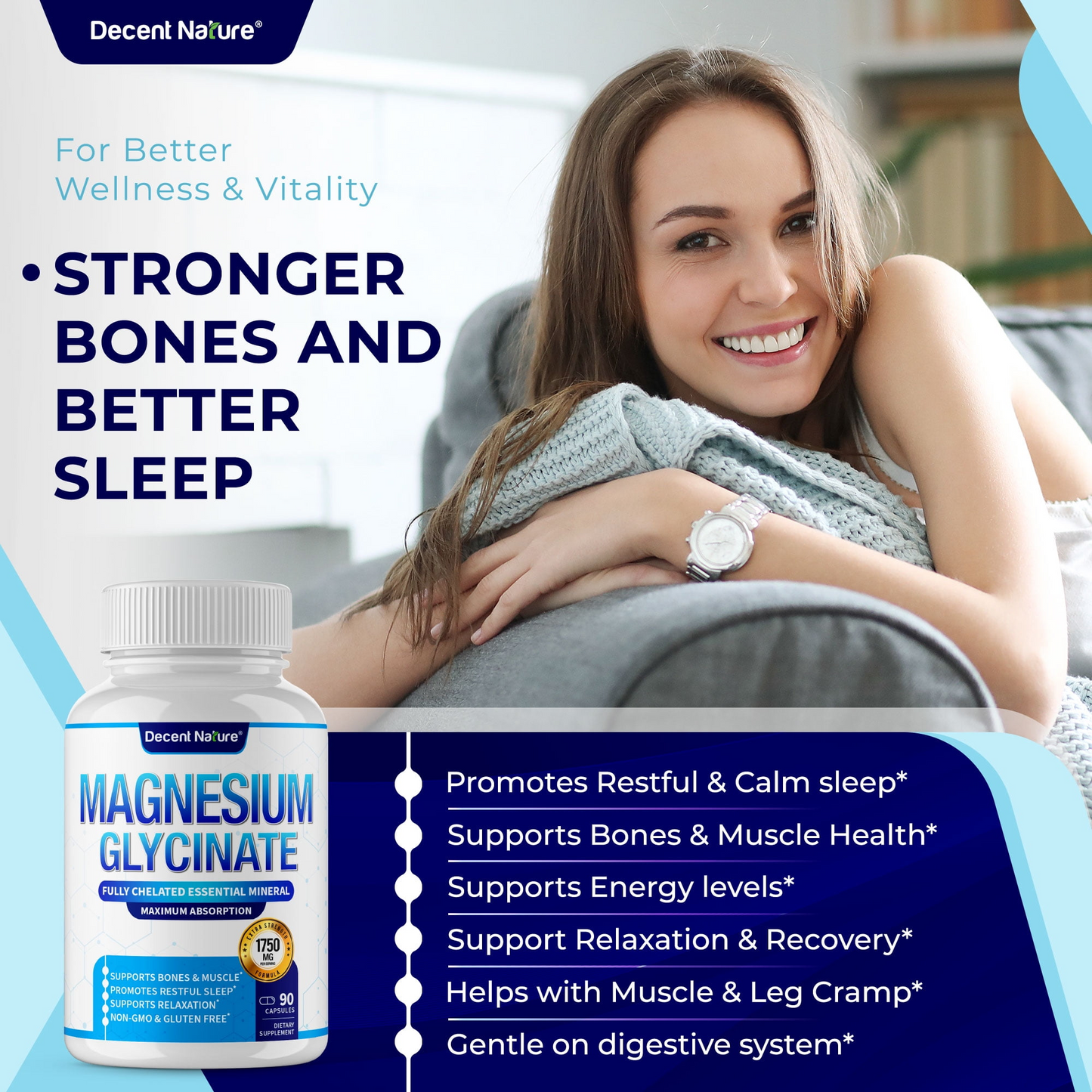 Magnesium Glycinate Softgels – Sleep & Relaxation Support (500mg)