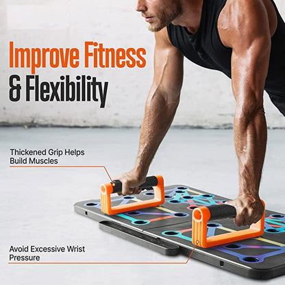 Foldable Push-Up Board System – Portable Gym Training Equipment