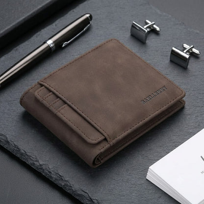 Slim Minimalist Men's Wallet – Leather Business Wallet with Removable Card Holder