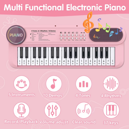 Kids Piano Keyboard – Fun Learning Musical Toy with Microphone