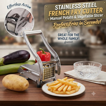Stainless Steel French Fry Cutter – Manual Potato & Vegetable Slicer