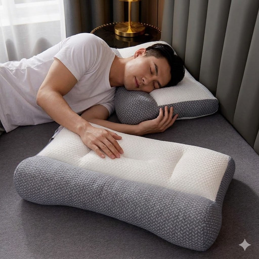 Ergonomic Cervical Neck Support Pillow – Memory Foam Orthopedic Comfort